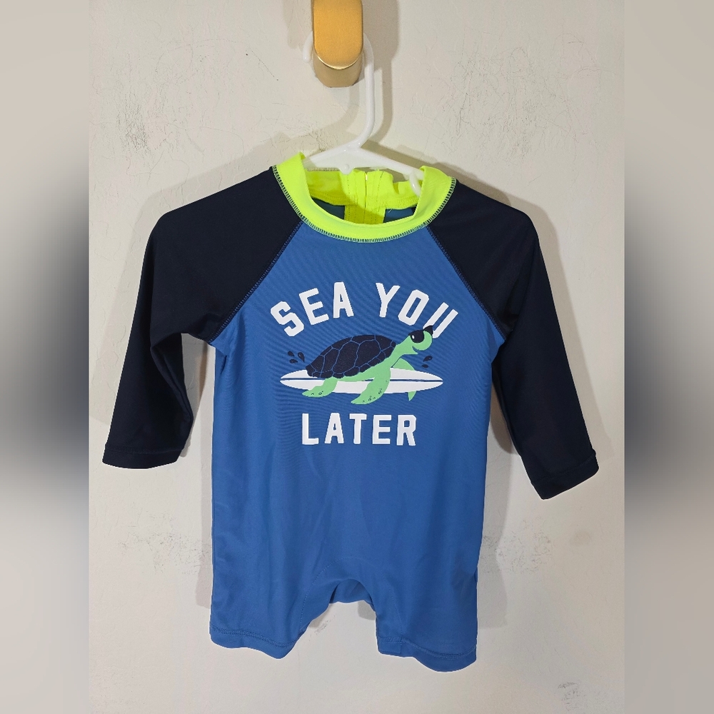 Gap Baby Boy Swim Rash Guard Sea You Later 6-12 Months